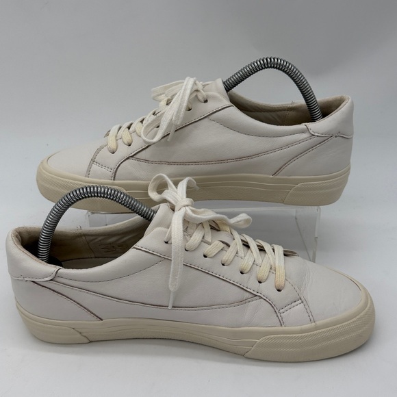 Madewell MWL Women’s Sidewalk Low-Top Pale Parchment Leather Sneakers Size 8.5 - Picture 2 of 15